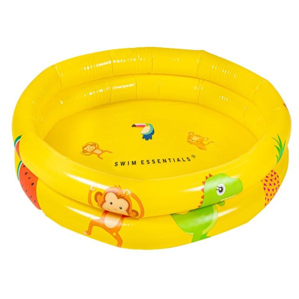 Piscine bébé Ø 60 cm Safari jaune 2 anneaux