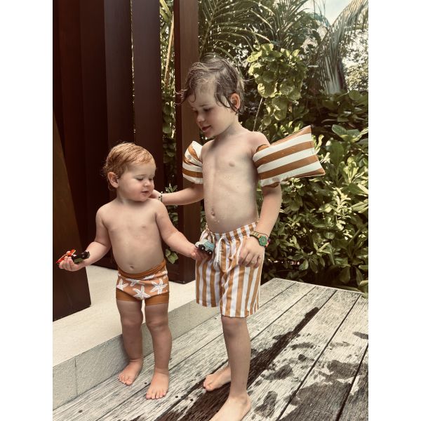 Brassards piscine enfant 0-2 ans - Rayures jaunes