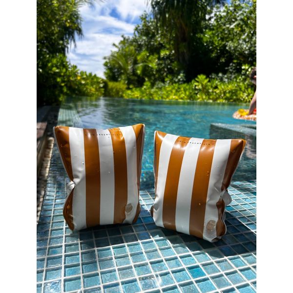 Brassards piscine enfant 0-2 ans - Rayures jaunes