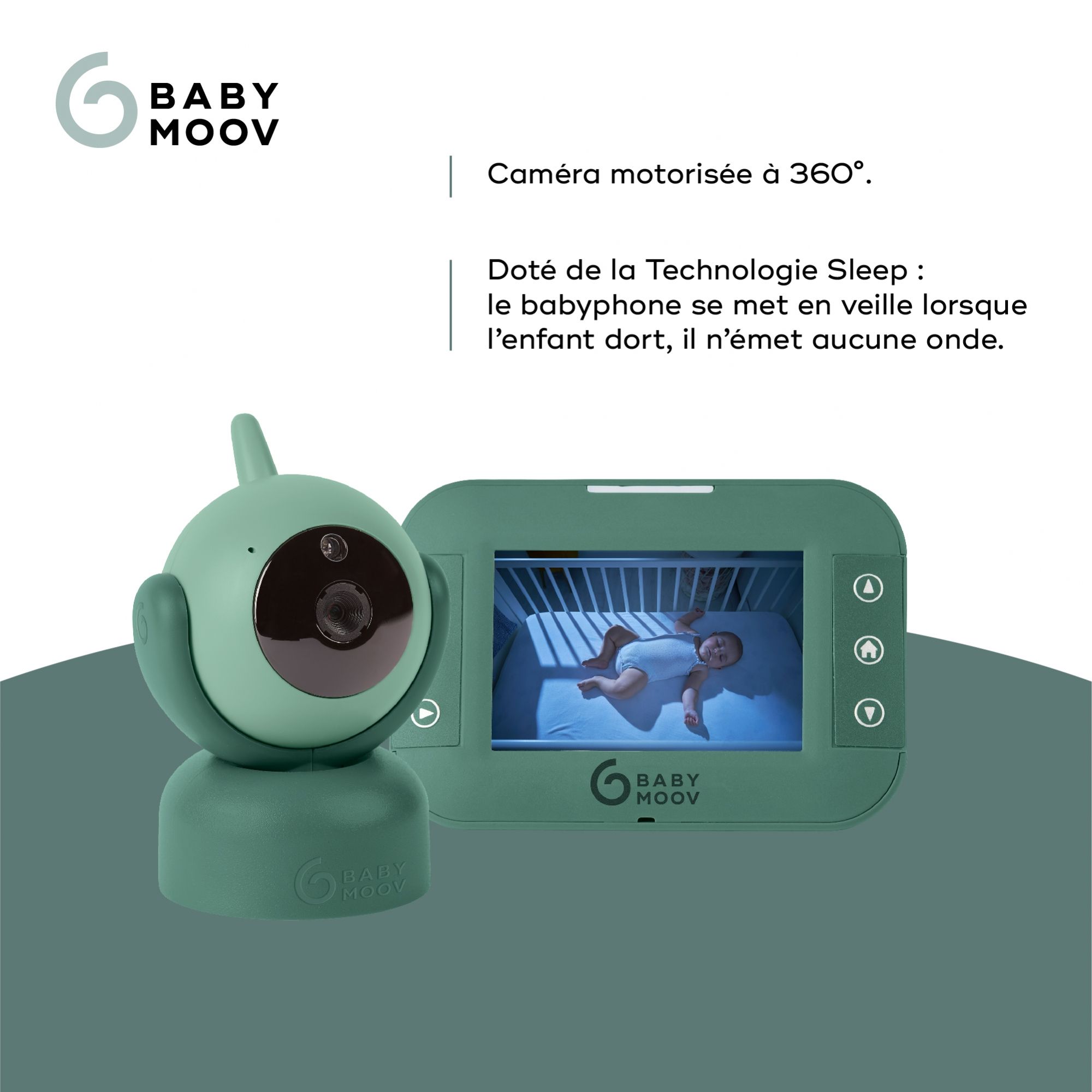 Ecoute-bébé vidéo 360° BABYMOOV Yoo-Moov - blanc, Puériculture