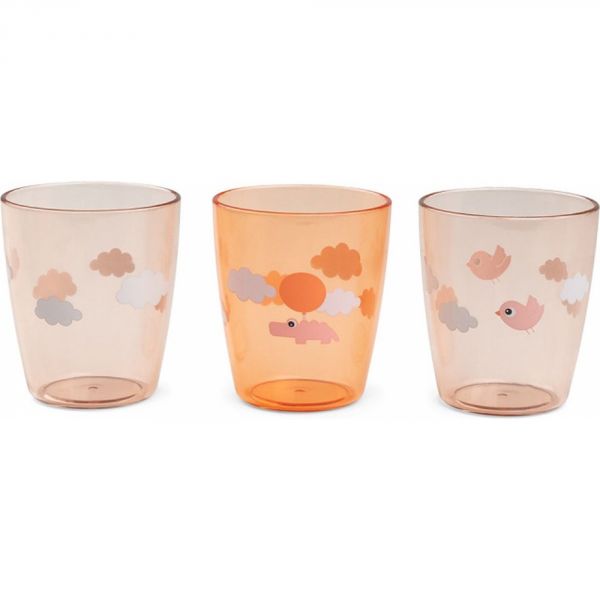 Yummy mini verre lot de 3 Happy clouds Papaye